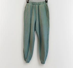 Zara Green Sweatpants Size S Pockets Cuffed Comfy High Rise